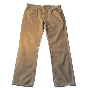 Straight Leg Corduroy Pants Brown Tan Color Size Medium